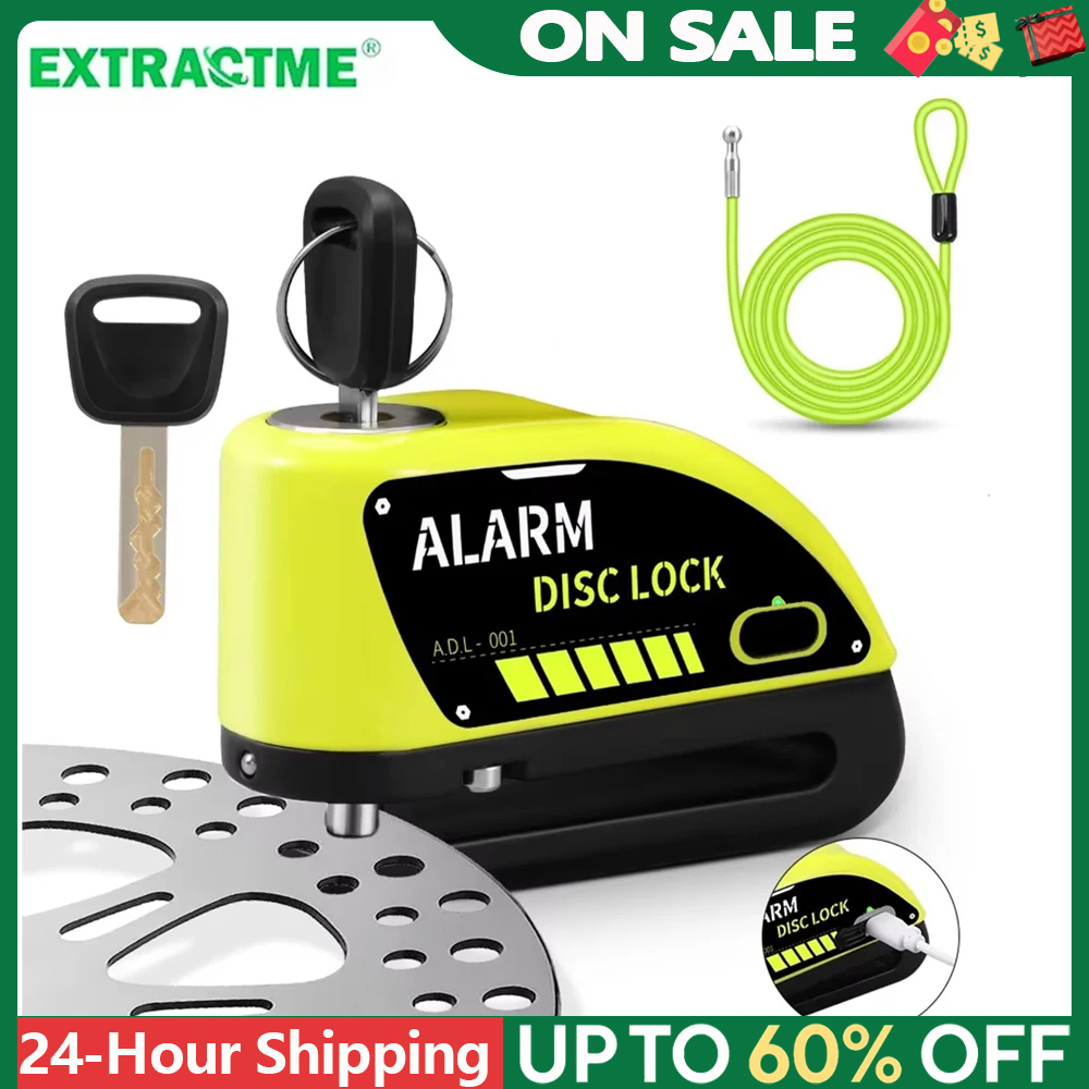 Disc Lock Brake - Gadpow Motorcycle Lock Rechargeable 120dB Alarm
