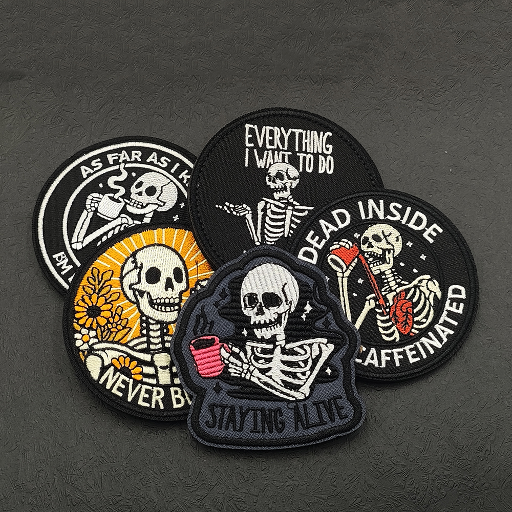 Motorcycle Gear Quotes - Humorous Skeleton Embroidered Patches – Funny