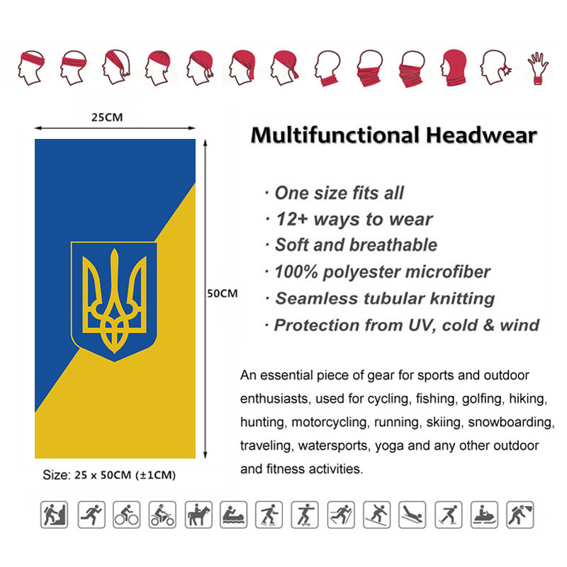 Ukraine Flag Pattern Bandana H - Motorcycle Gear Pattern ulasan dan harga