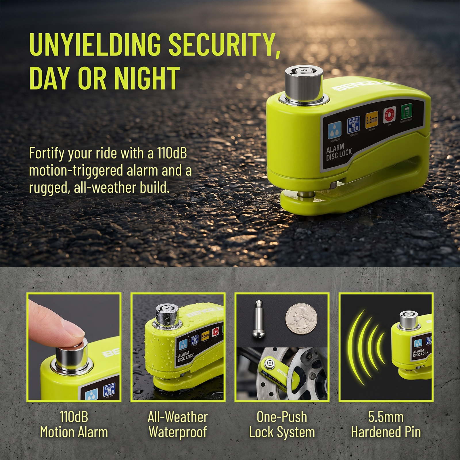 Motorcycle Disc Block Alarm Lo - Disc Lock Brake ulasan dan harga