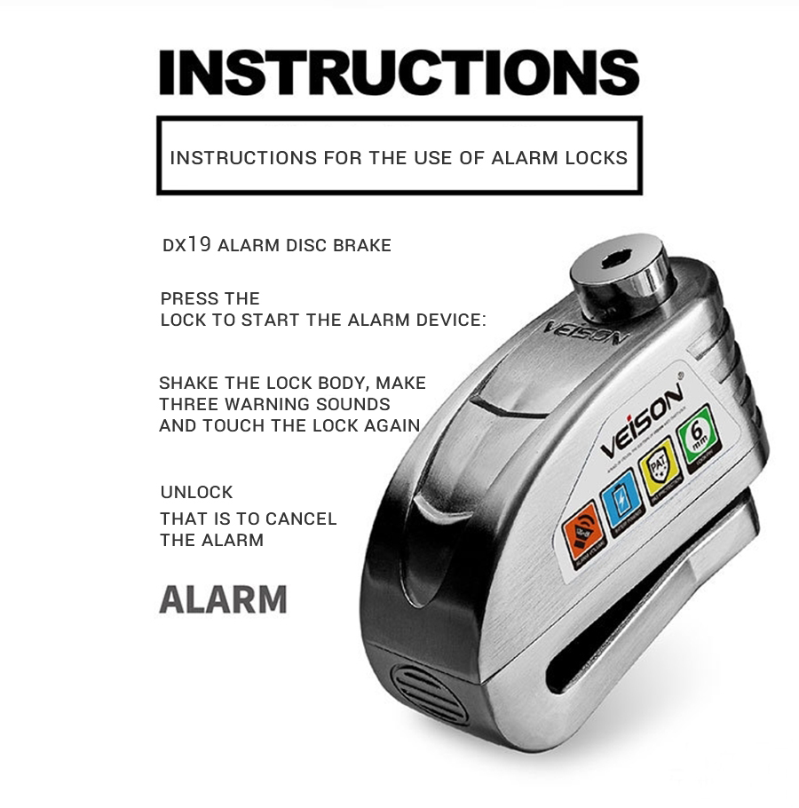 Motorcycle Alarm Lock Bike Dis - Disc Lock Brake ulasan dan harga